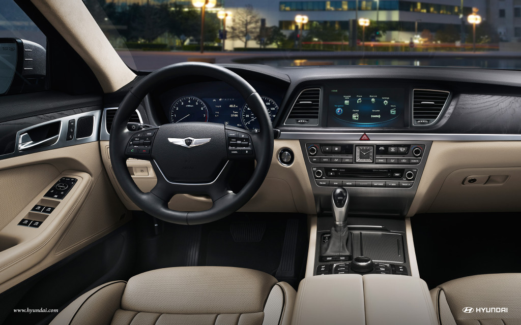 The luxurious interior of the 2016 Hyundai Genesis