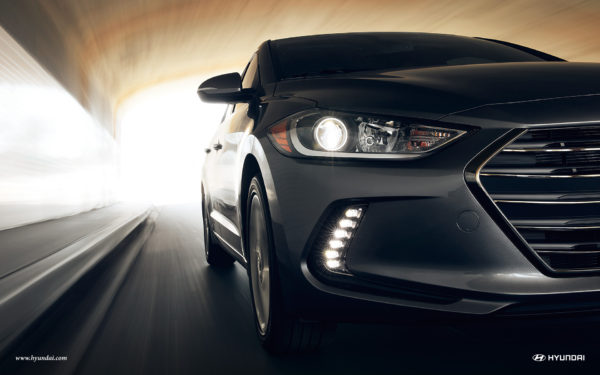 Hyundai Elantra in a tunnel